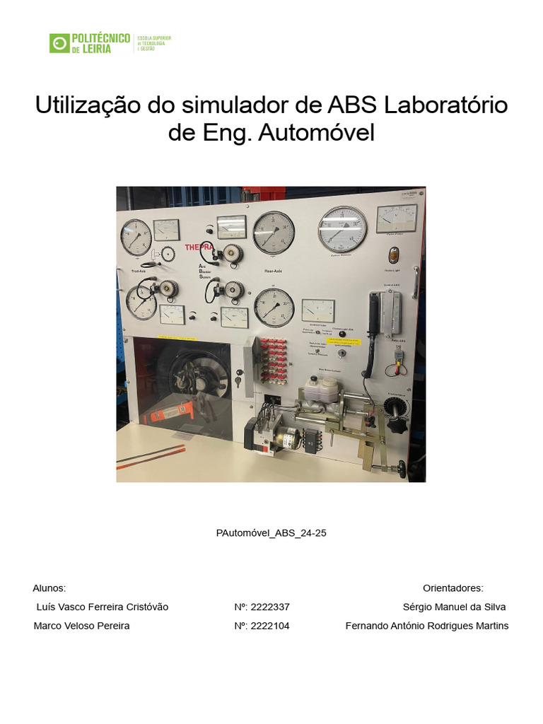 Simulador ABS em Projeto Automóvel | PDF | Simulação | Freios ABS