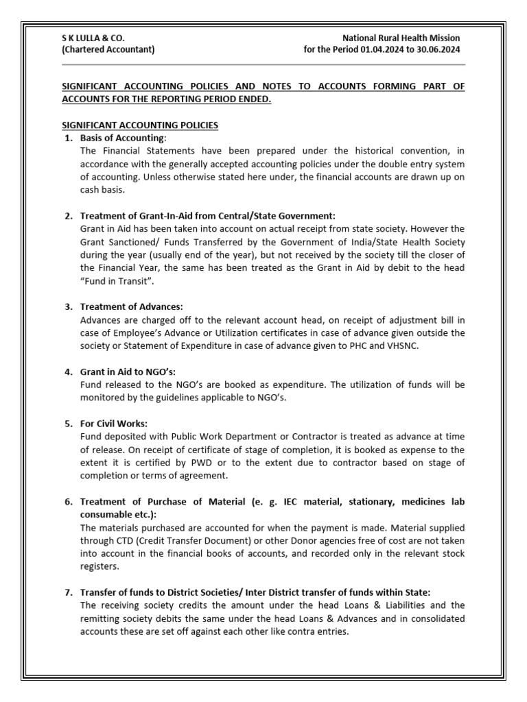 Significant Accounting Policies Overview | PDF | Debits And Credits ...