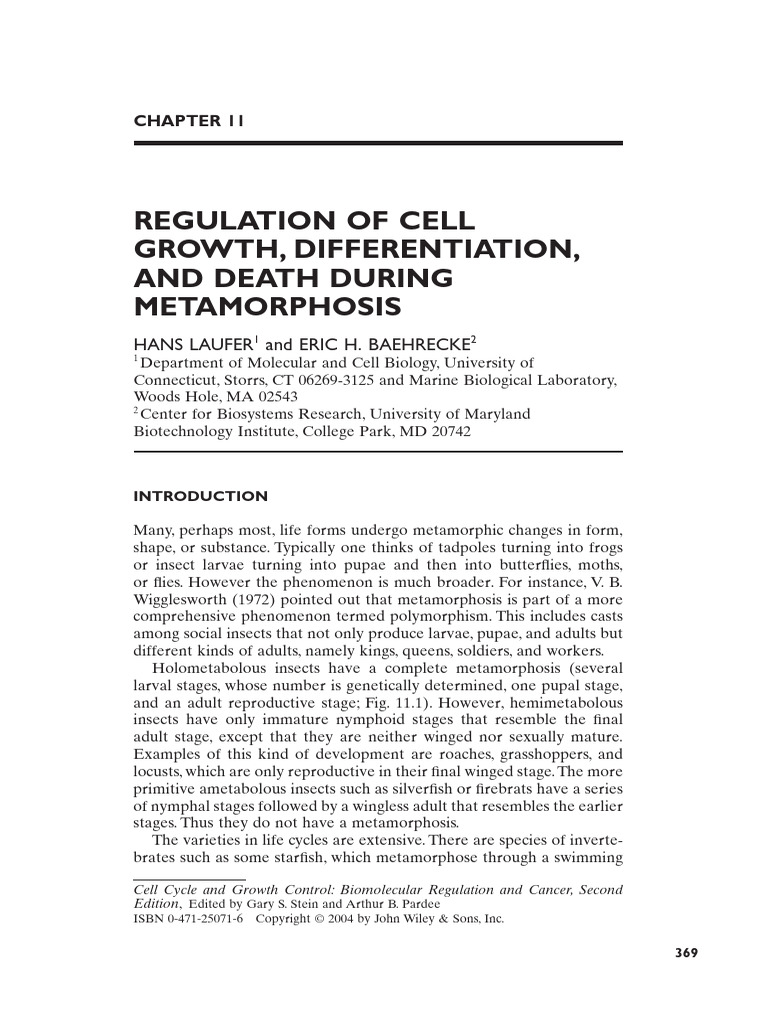 Regulation of Cell Growth, Differentiation, and Death | PDF | Cell ...