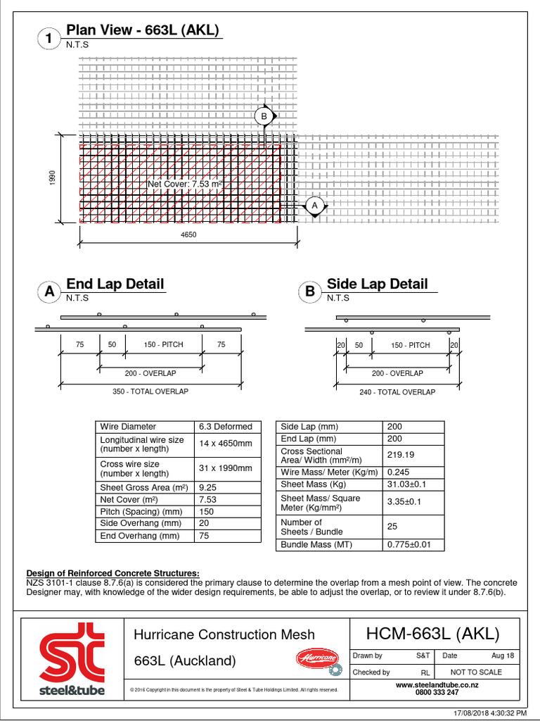 Hurricane Mesh Specifications Overview | PDF | Wire | Reinforced Concrete