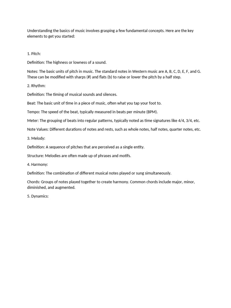 Music Lecture 1 | PDF | Music Theory | Tempo