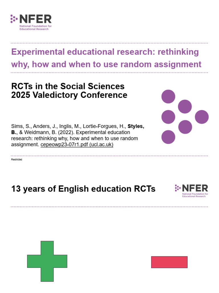 Rethinking Random Assignment in Education | PDF | Randomized Controlled ...