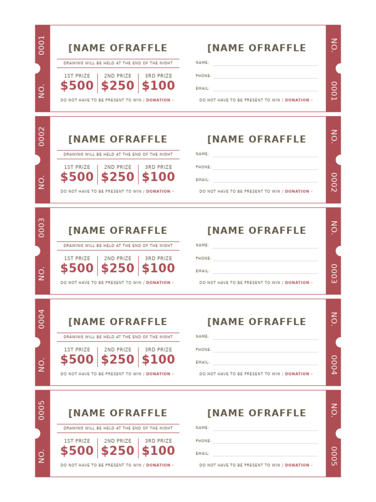 Raffle Ticket Template PDF Download | PDF