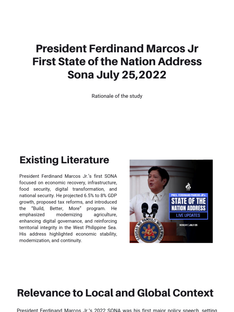 President Ferdinand Marcos Jr S First State Of The Nation Address Sona