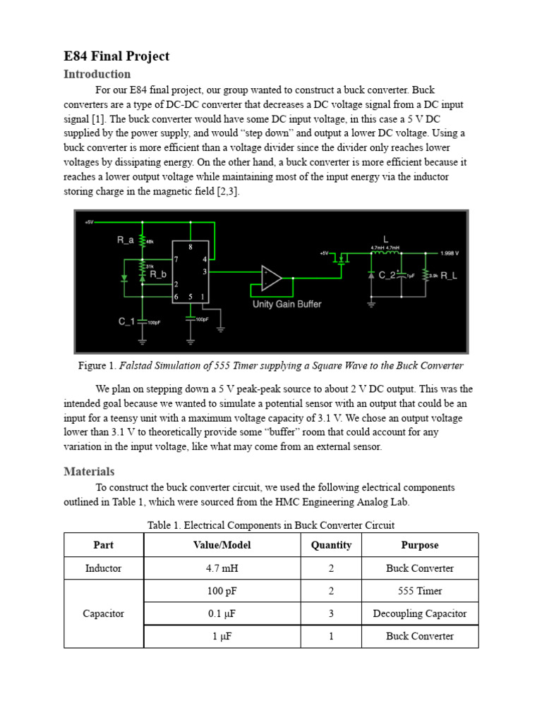 Buck Converter Design with 555 Timer | PDF | Inductor | Voltage