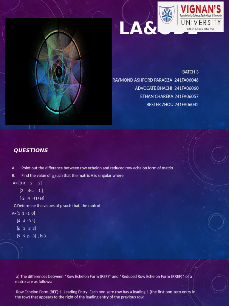 La&ode Batch 3 Eee | PDF | Matrix (Mathematics) | Applied Mathematics