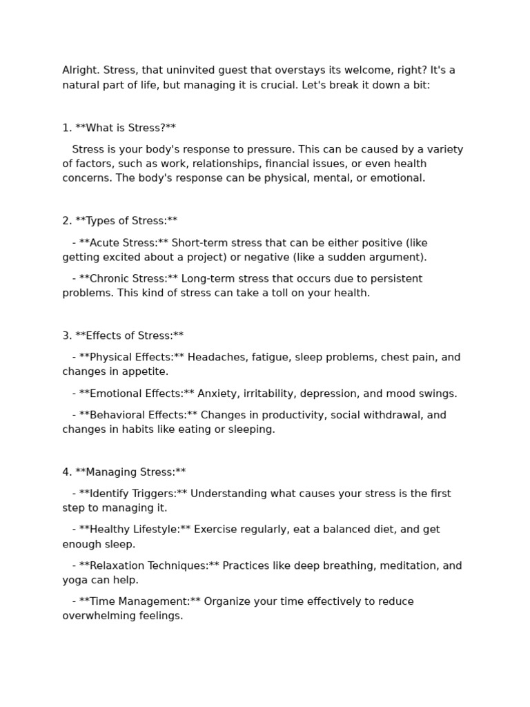Understanding and Managing Stress | PDF | Stress (Biology) | Anxiety