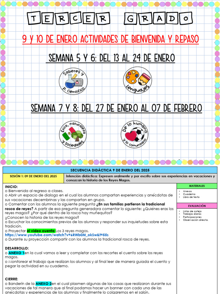 Actividades Didácticas para Tercer Grado | PDF | Reyes Magos | Aprendizaje