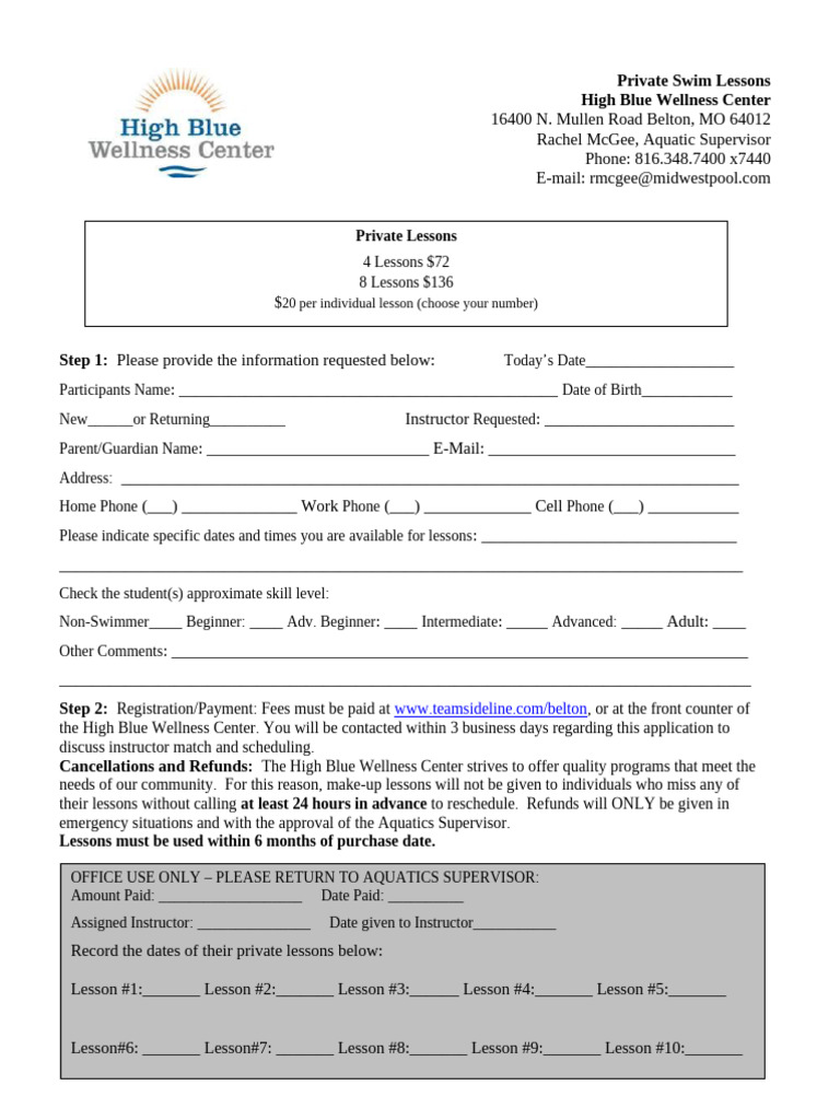 Private Lesson Application 2020 | PDF