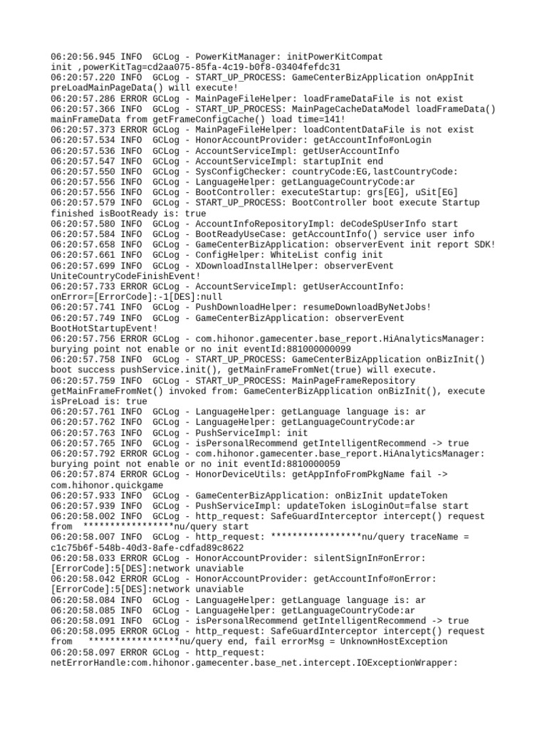GameCenter Startup Log Analysis | PDF | Software Engineering | Software