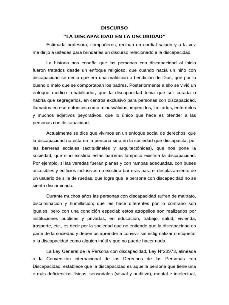 Inclusión y derechos de personas con discapacidad | PDF | Invalidez ...