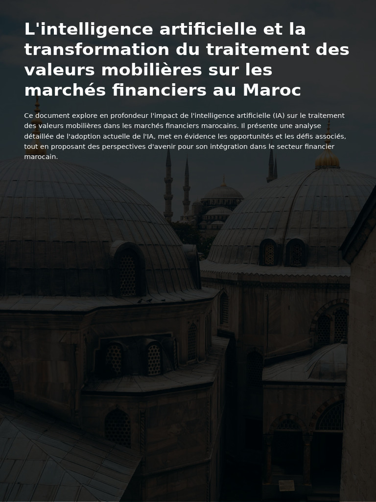 IA et valeurs mobilières au Maroc | PDF | Intelligence artificielle ...