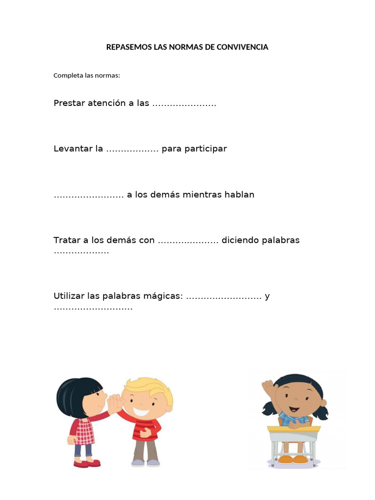 Repasemos Las Normas de Convivencia | PDF