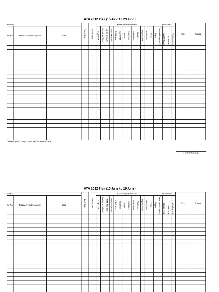 ATA 2012 Activity Plan Overview | PDF