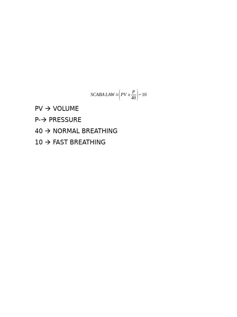 SCABA Law: Volume and Pressure Formula | PDF