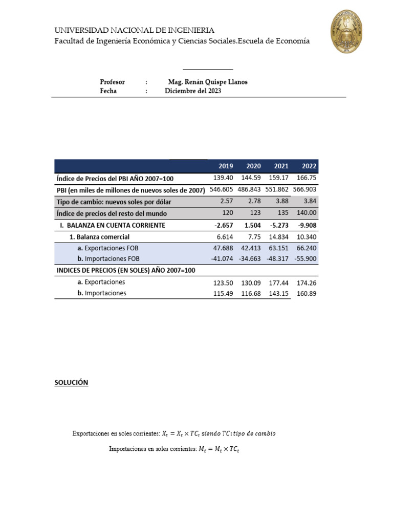 Solu Renan Final | PDF | Producto Interno Bruto | Índice de precios al ...
