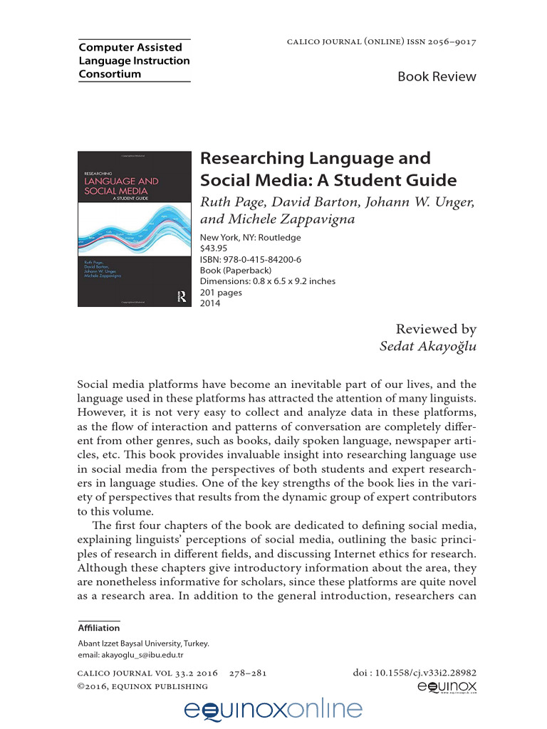 Guide to Language Research on Social Media | PDF | Ethnography ...