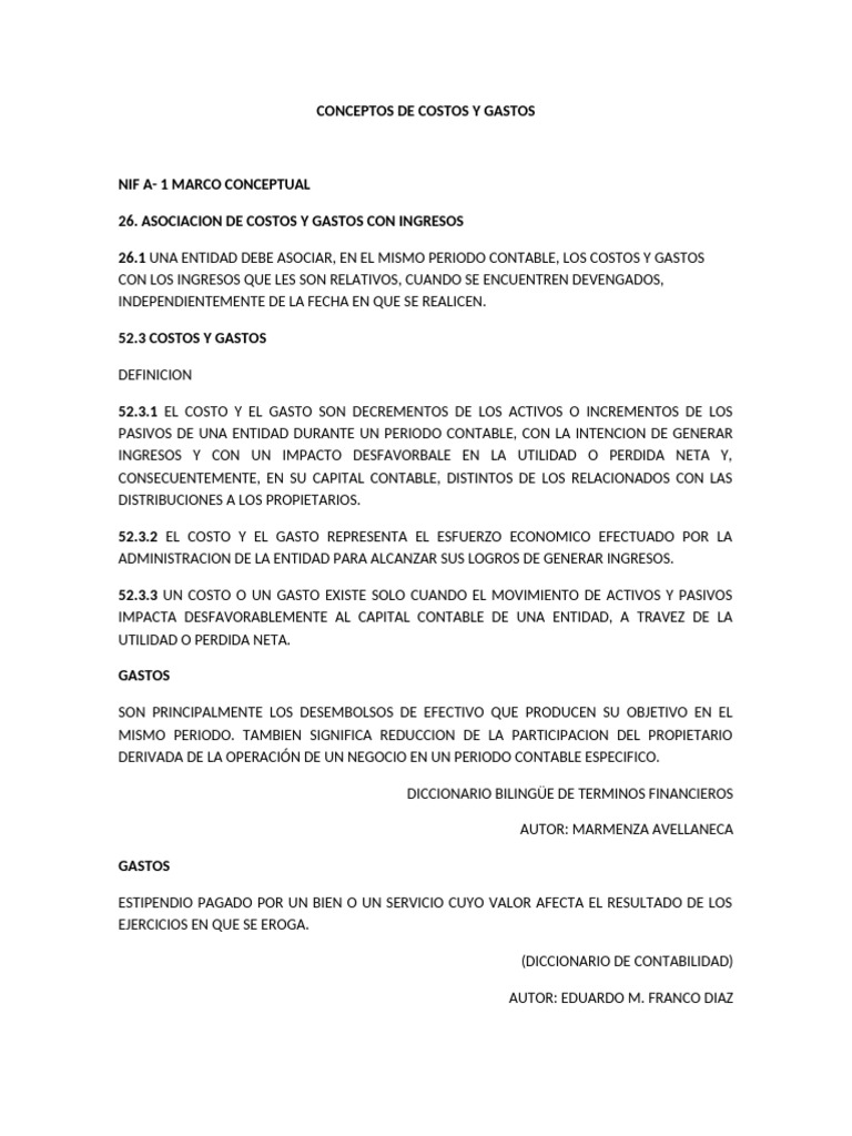 Costos y Gastos en Contabilidad Financiera | PDF | Contabilidad | Gastos