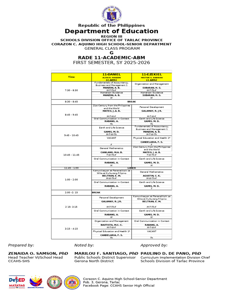 GENERAL CLASS PROGRAM v.2.1 | PDF | Science