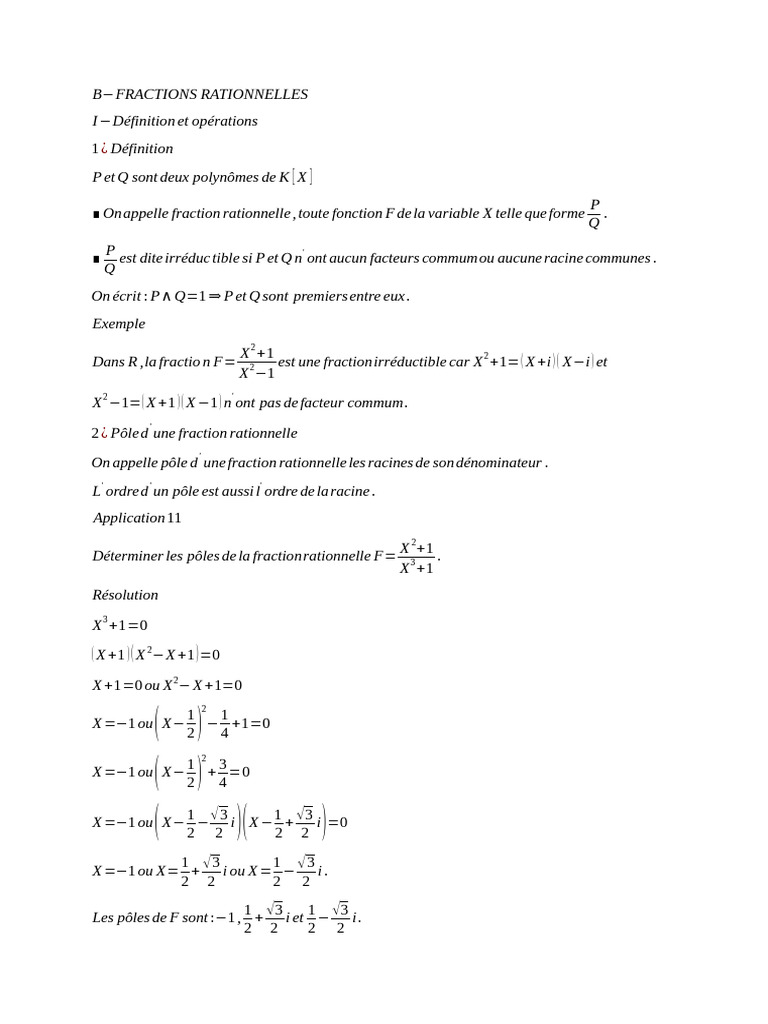 Fractions Rationnelles et Décomposition | PDF | Polynôme ...