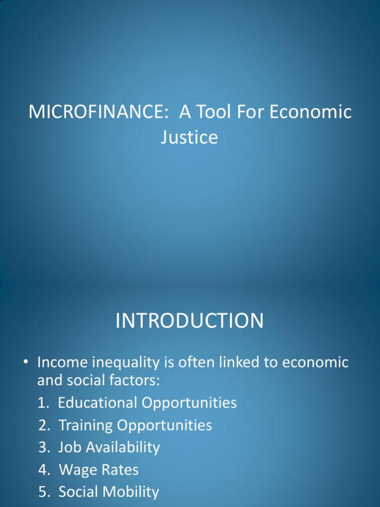 Microfinance: Economic Justice Tool | PDF | Social Science