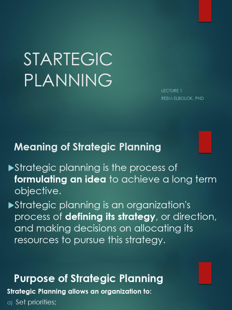Strategic Planning Overview and Framework | PDF | Strategic Planning ...