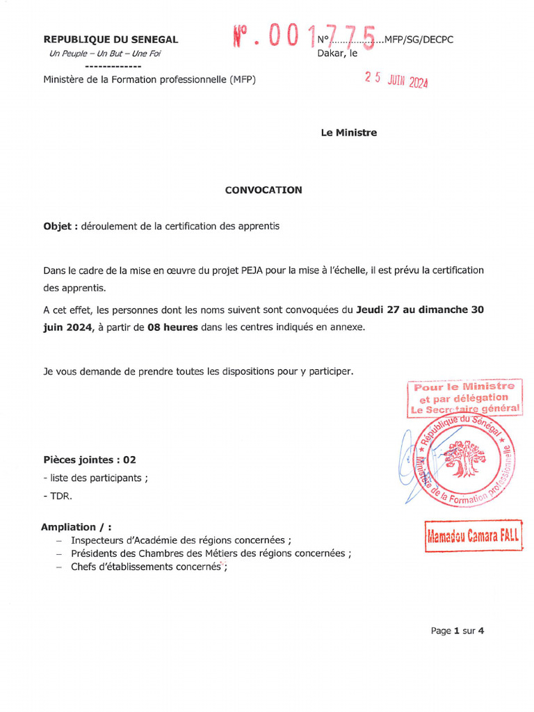 1775 Decpc Convocation Liste | PDF