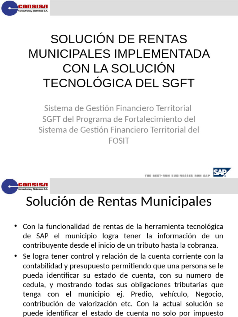 Solución Tecnológica para Rentas Municipales | PDF | Impuestos | Business