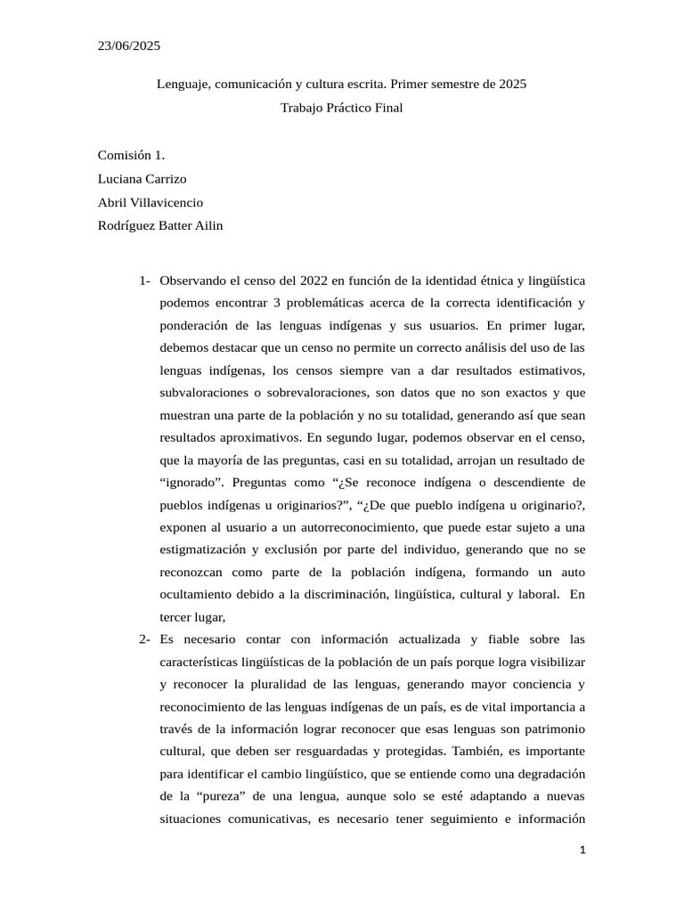 TP Final Lcce | PDF | Multilingüismo