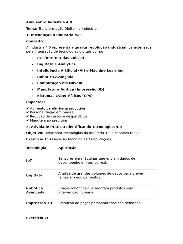 Indústria 4.0: Transformação Digital e Tecnologias | PDF