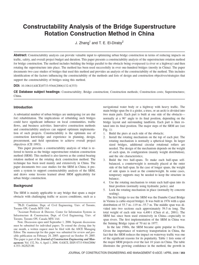 Constructability Analysis of The Bridge Superstructure Rotation ...