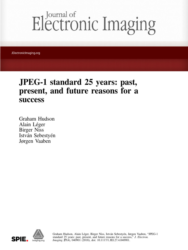 JPEG-1 Standard: 25 Years of Success | PDF | Data Compression | Fax