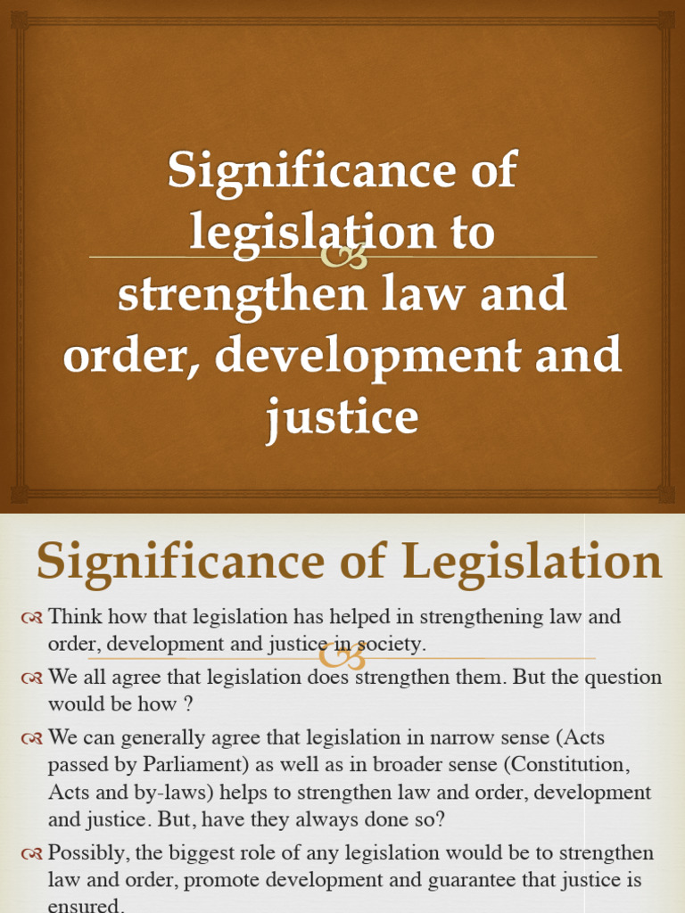 Legislation, Law and Order, Development and Justice | PDF | Justice ...