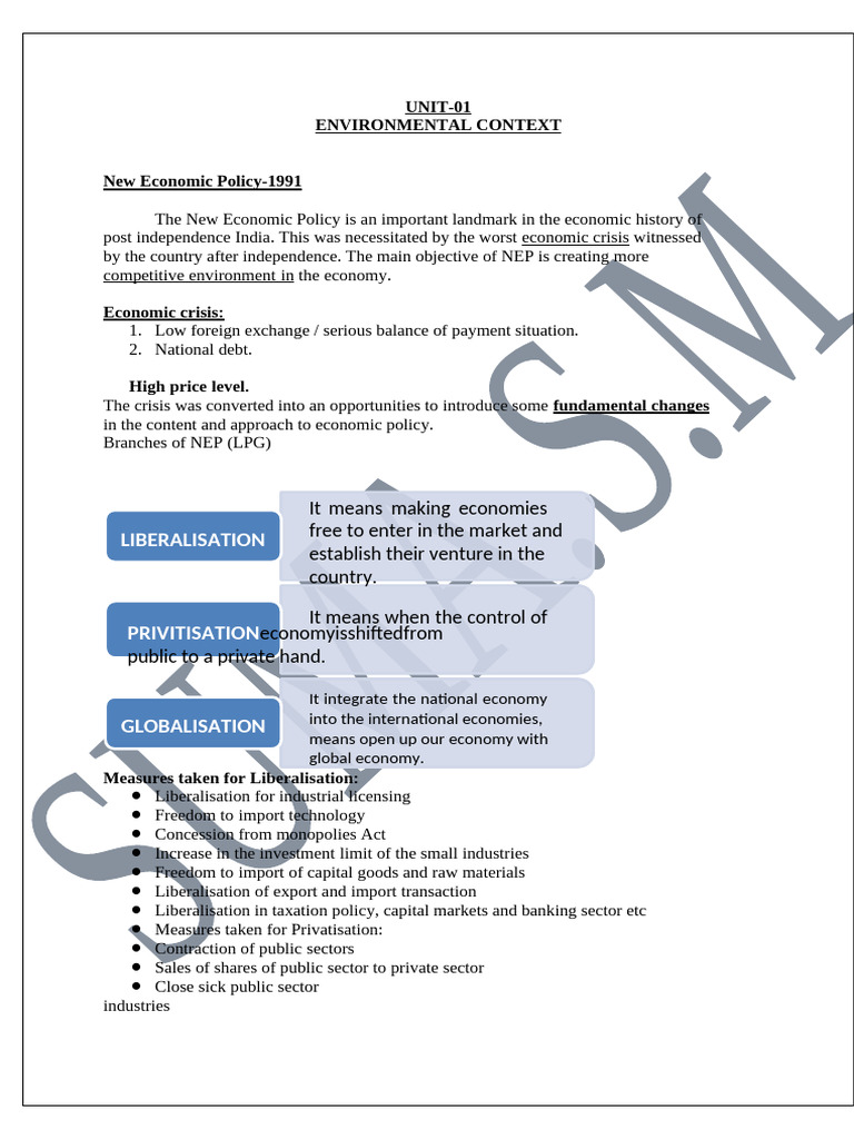 New Economic Policy 1991 Overview | PDF | Cost Of Living | Structural ...