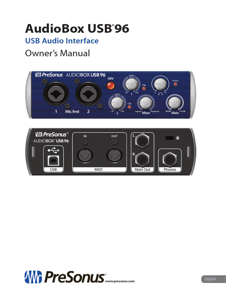 Download AudioBox USB 96 Driver Guide | PDF | Microphone | Usb