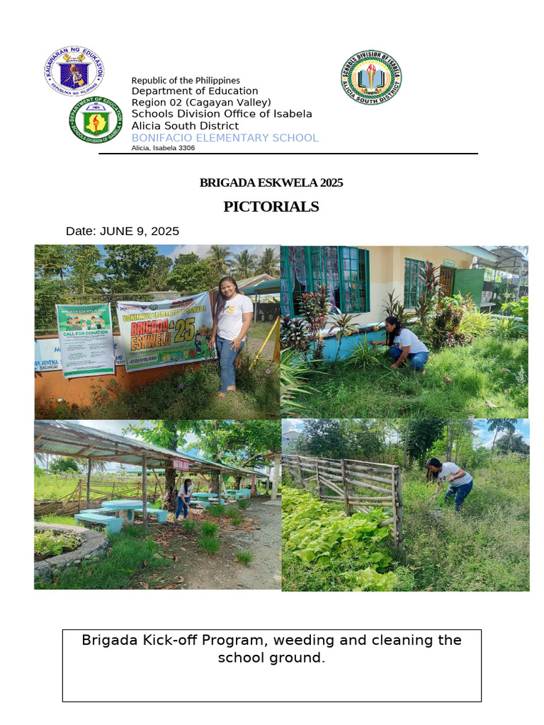 Brigada Eskwela 2025 Activities Summary | PDF