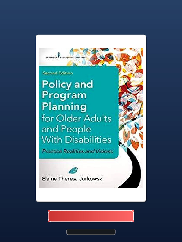 Policy and Program Planning For Older Adults and People With ...