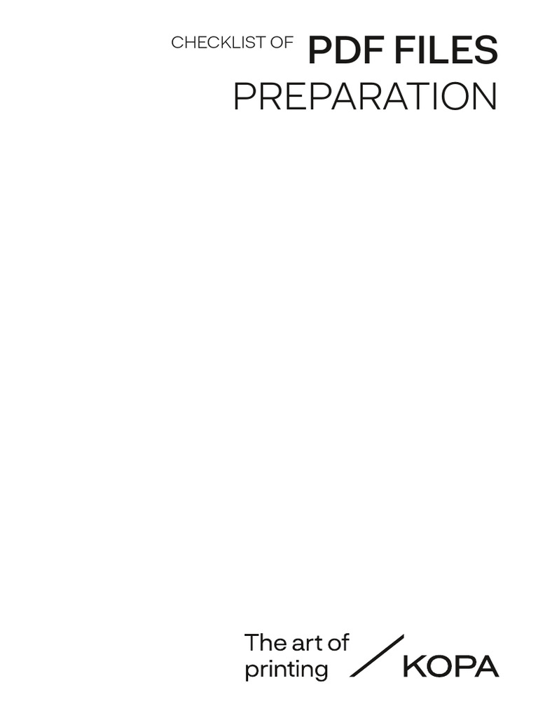 PDF File Preparation Checklist for Printing | PDF | Image Processing ...