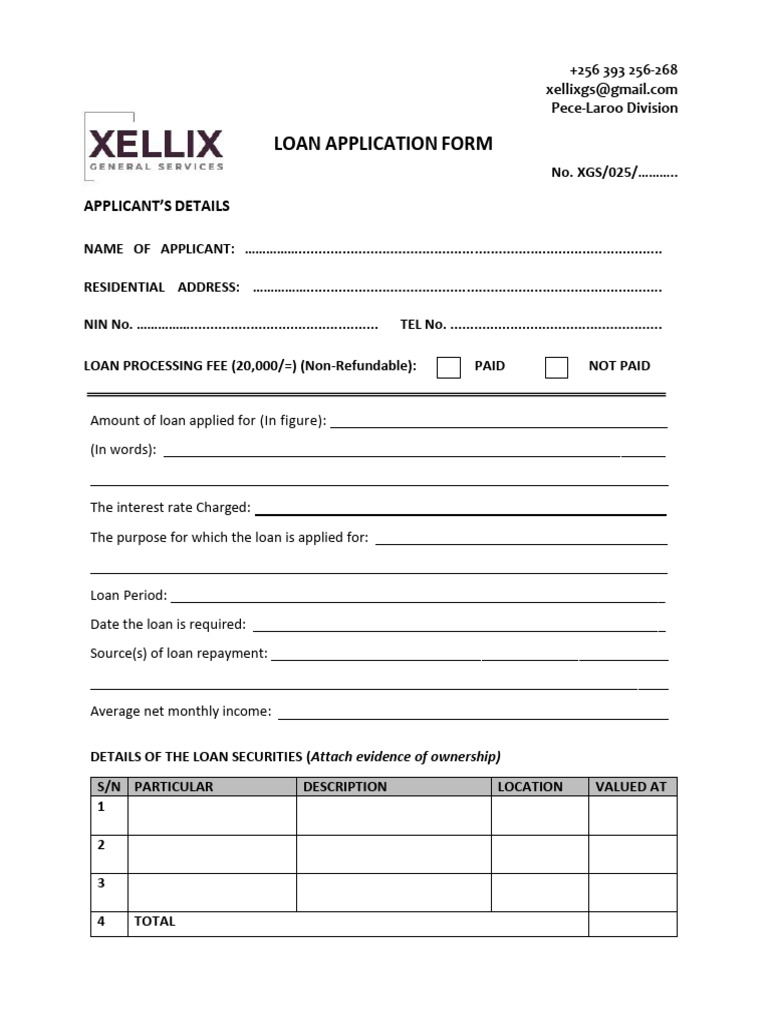 2025-Loan Application Form | PDF | Loans | Interest