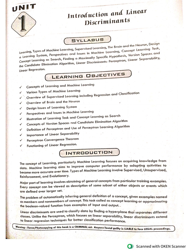 ML Unit 1-1 | PDF