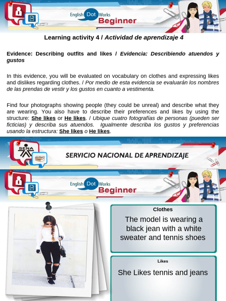 Describing Outfits and Preferences | PDF | Human Body | Human Appearance