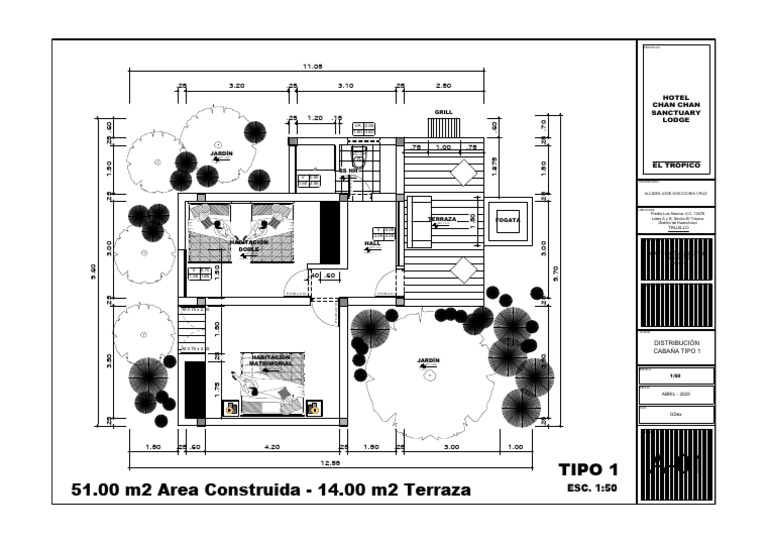 Plano de Cabaña Tipo 1 en Huanchaco | PDF