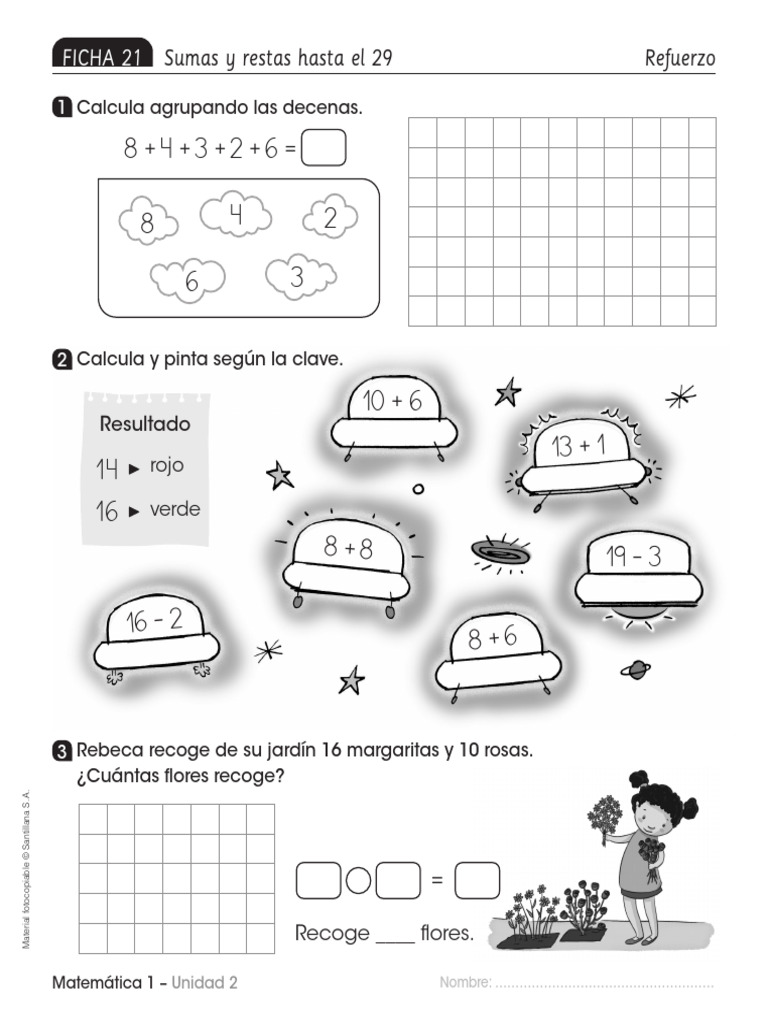 Sumas y Restas para Primer Grado | PDF