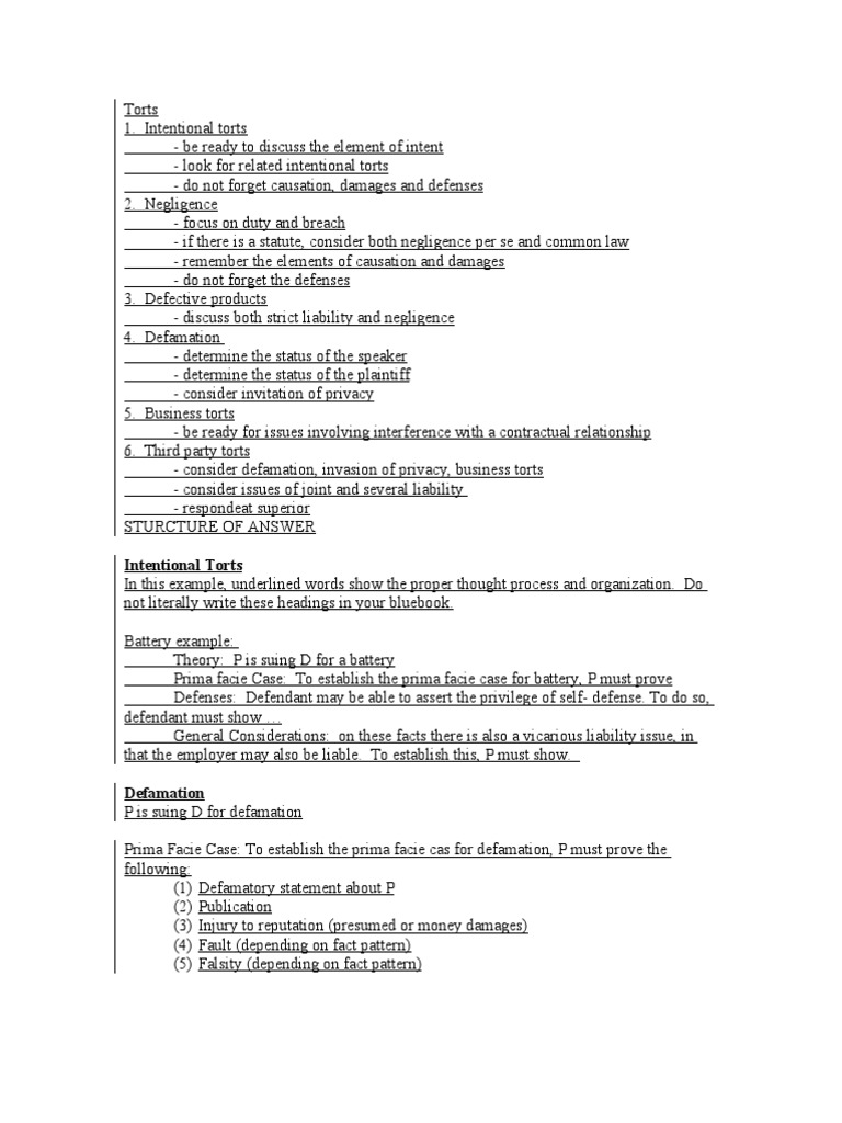 Law of tort exam questions and answers pdf picture