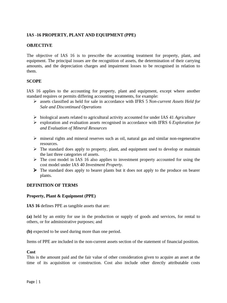 IAS 16: Accounting for PPE Explained | PDF | Depreciation ...