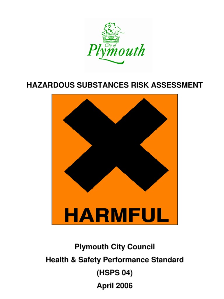 Hsps04 Hazardous Substances Risk Assessment Dangerous Goods