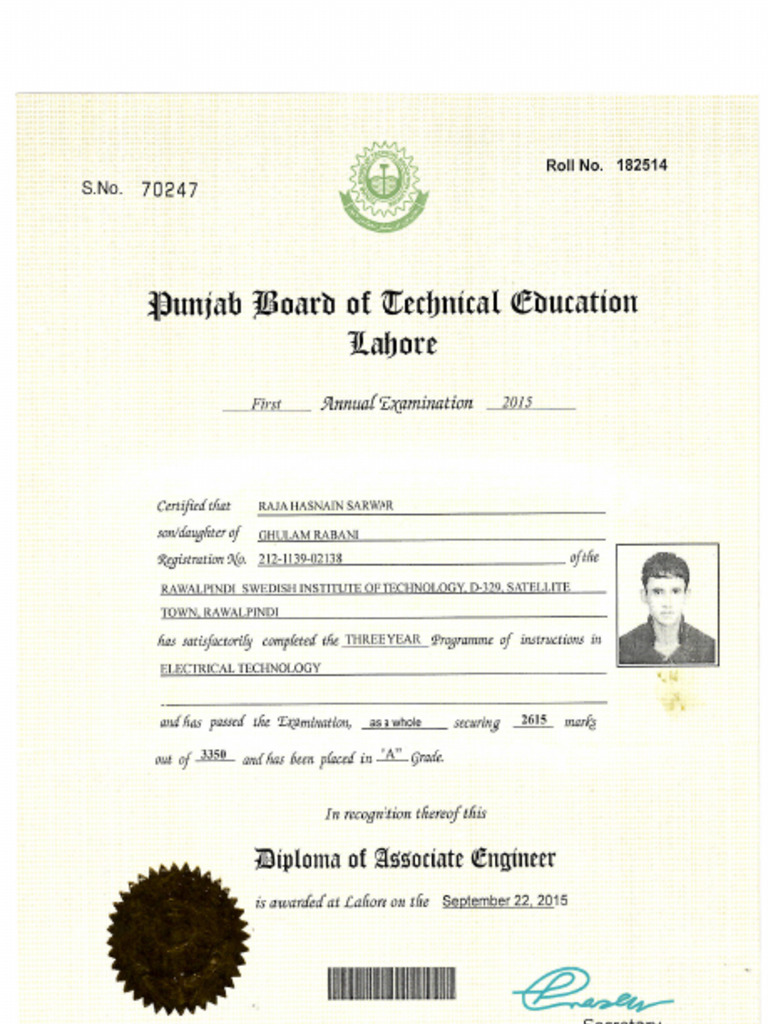 Raja Hasnain Diploma Dae | PDF