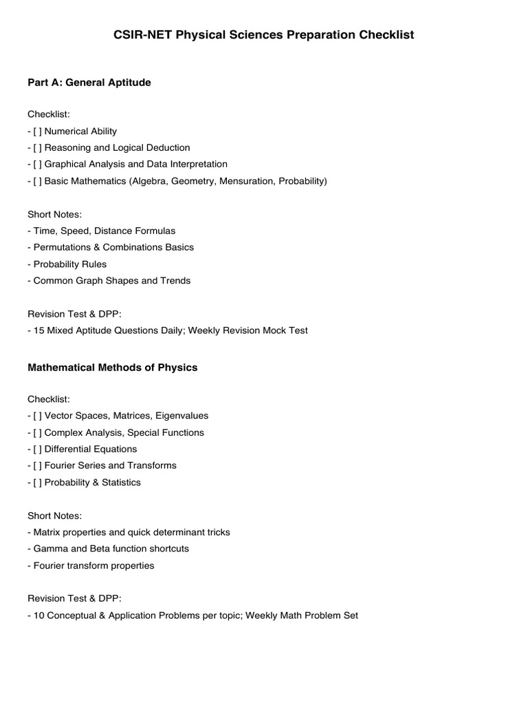 CSIR-NET Physical Sciences Study Guide | PDF | Classical Mechanics ...