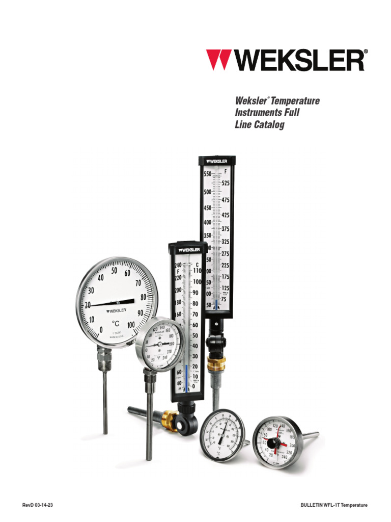 Weksler Bimetal Thermometers Catalog | PDF | Fahrenheit | Thermometer