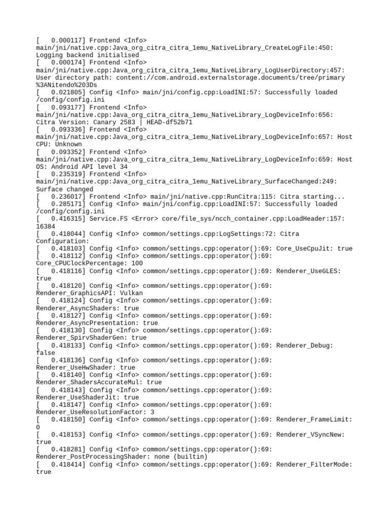 Citra Emulator Logging and Config Details | PDF | Software | System ...
